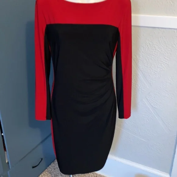 Chaps Coloblock Sheath Dress, 12 - Picture 2 of 8